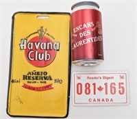 2 afficnes en métal, Havana club et Reader's