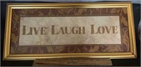 FRAMED WALL DECOR-APPROX. 22”x9”/LIVE LAUGH LOVE