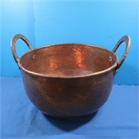 Vintage Moroccan Copper Pot-Hammered w/2 Handles,