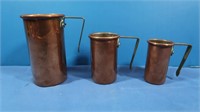 Antique Copper Measuring Cups-1/4, 1/2, 1 Cup