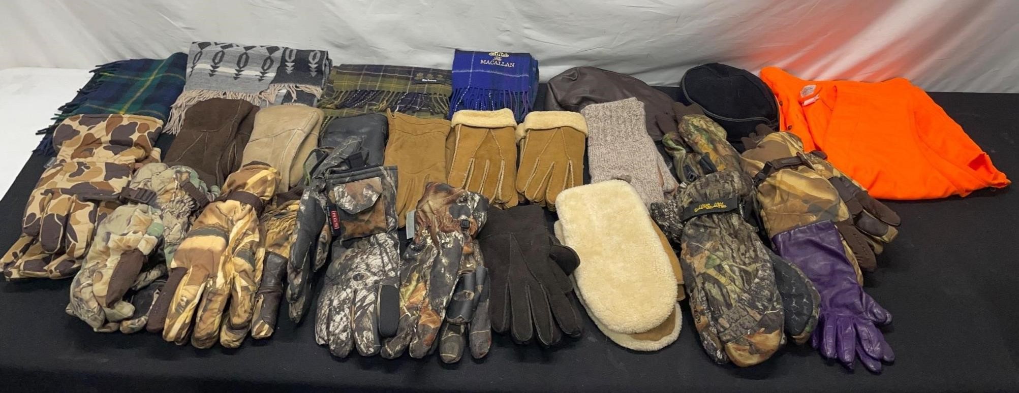 Large Collection Of Gloves And Scarves; Filson
