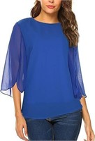 LARGE Half Sleeve Layered Flowy Chiffon