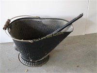 Metal Coal Scuttle With Shovel