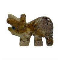 Natural Hand Carved Soapstone Triceratops