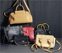 Group of 6 purses: includes Brian Atwood leather