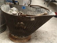 Vintage Coal Bucket w/ Clear Insulators