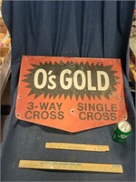 Metal 2 Sided O's Gold Seed Sign