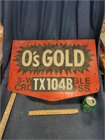 Metal 2 Sided O's Gold Seed Sign