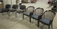 (3) Wood Chairs & (3) Plastic Chairs