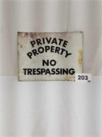 Antique Tin Private Property Sign