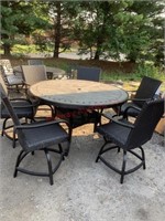 7 piece patio set with swivel rocker chairs