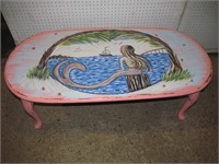 Painted coffee table w. mermaid picture