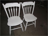 White painted arrowback chairs
