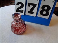 RED / CLEAR FAUCETED PERFUME BOTTLE