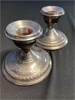 Pair of N.S. Co. Sterling Weighted Candle Sticks