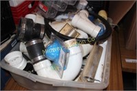 PLUMBING PARTS/  BOX CLEANING SUPPLIES/ CRATE WITH