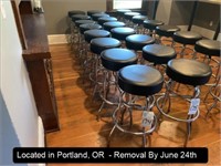 LOT, (8) PADDED BAR STOOLS (LOCATED ON 2ND FLOOR)