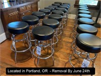 LOT, (8) PADDED BAR STOOLS (LOCATED ON 2ND FLOOR)