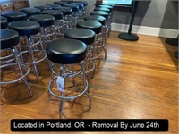 LOT, (8) PADDED BAR STOOLS (LOCATED ON 2ND FLOOR)