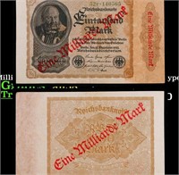 1922/1923 Weimar Germany 1 Milliarde Marks on 1000
