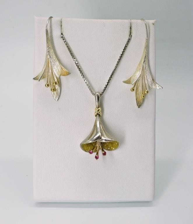 STERLING CALLA LILY SET