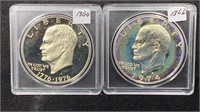 Silver Proof 76-S & 74-S Eisenhower Dollars