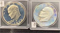 Silver Proof 72-S & 73-S Eisenhower Dollars