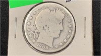 1908-D Silver Barber Half Dollar