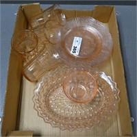 Various Pink Depression Glassware