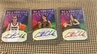 3 Caitlin Clark Platinum Cuts Facsimile Auto Cards