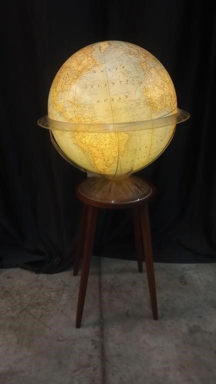 MID CENTURY MODERN LIGHTED GLOBE