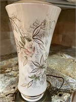 Vintage Floral Table Lamp with Taupe Shade