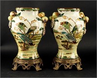 Pair Hua Rong Tang Zhi Porcelain Vases