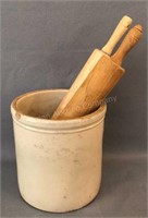 1 Gallon Crock and Rolling Pins