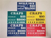 5 Casino Table Games Signs