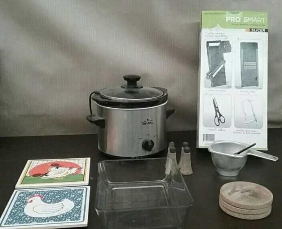 Box Pro Smart Slicer, Rival Mini Crock Pot,