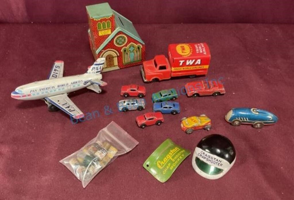 Collection of small tin and other toys