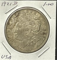 USA 1921 D Morgan Silver Dollar!
