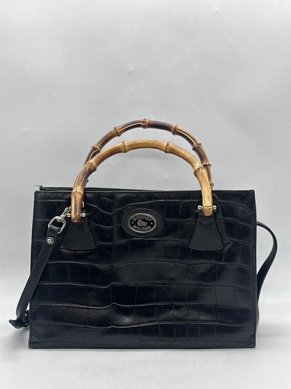 Vintage Dooney & Bourke Black Exotic Croc Bag