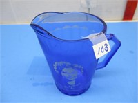 Elegant Shirley Temple Blue Glass Pitcher