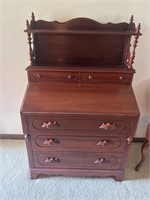 Antique solid walnut secretary desk