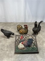 Cast Iron Roosters