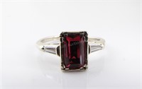 14K White Gold Ruby and Diamond Ring