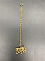 Vintage Brass Elephant Charm Bracelet
