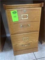 2 Drawer Wood File Cabinet - NO KEY