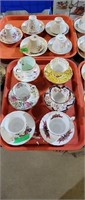 6 Misc. Teacups - tray not included