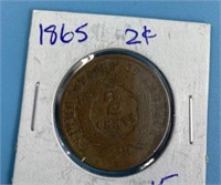 US 2 cent piece: 1865                   (O 111)