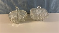 Pressed Glass Lidded Candy Dishes