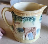 Antique Roseville Ceramic Pitcher with Landscape