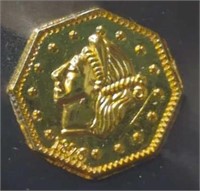 1876 1/4  California gold token
